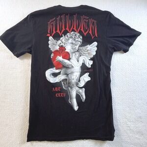 Sullen Art Collective Sacred Love Tee Mens Small Tattoo Cherub Graphic Shirt